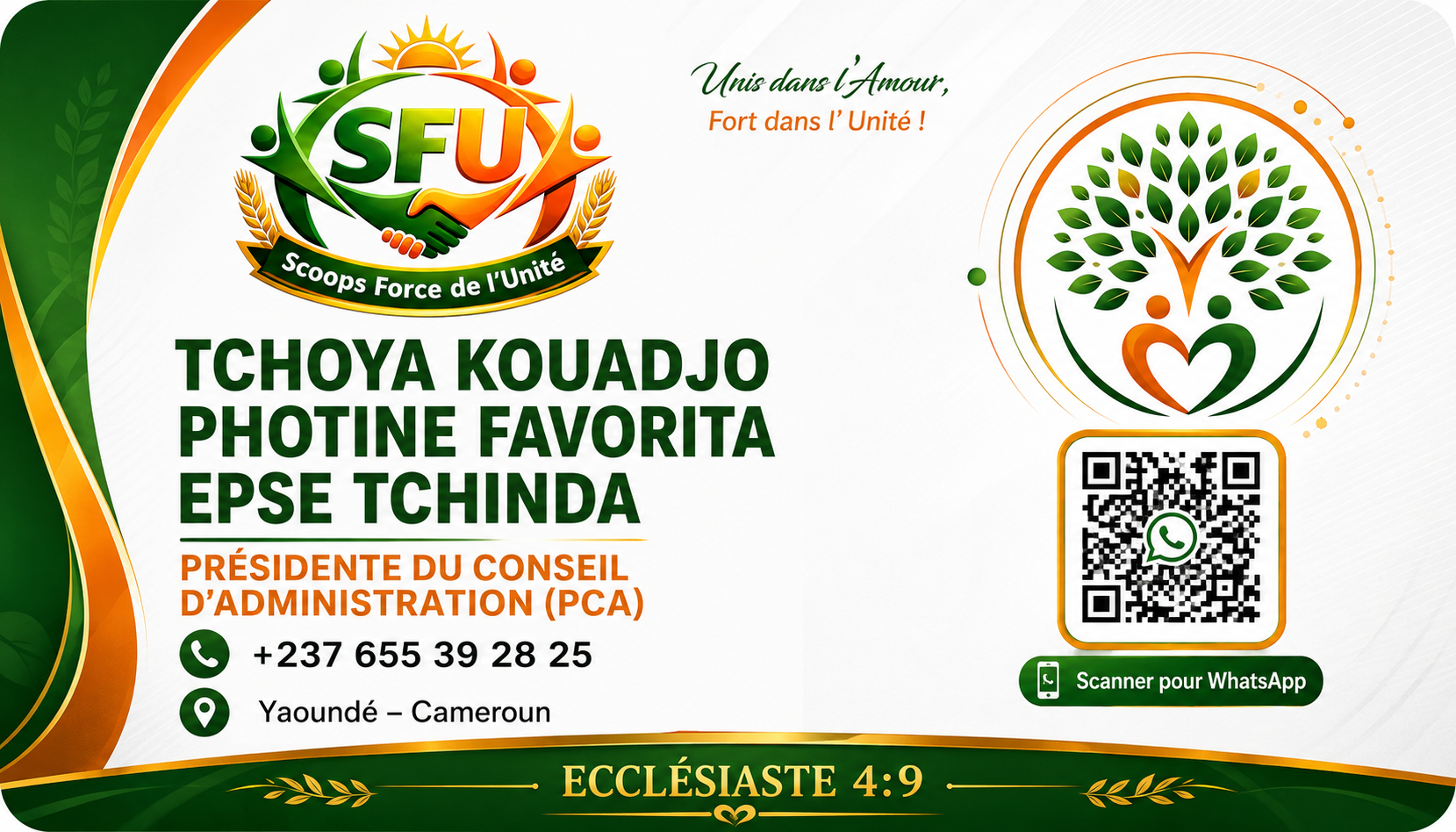 Carte de visite — PCA SCOOPS Force de l'Unité