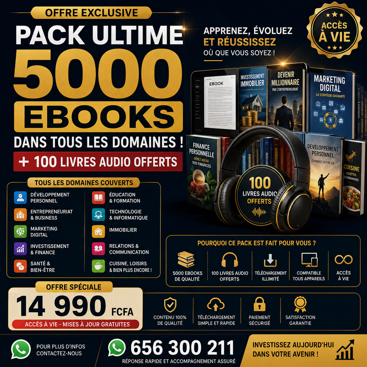 Pack Ultime 5000 Ebooks + 100 livres audio offerts — Accès à vie