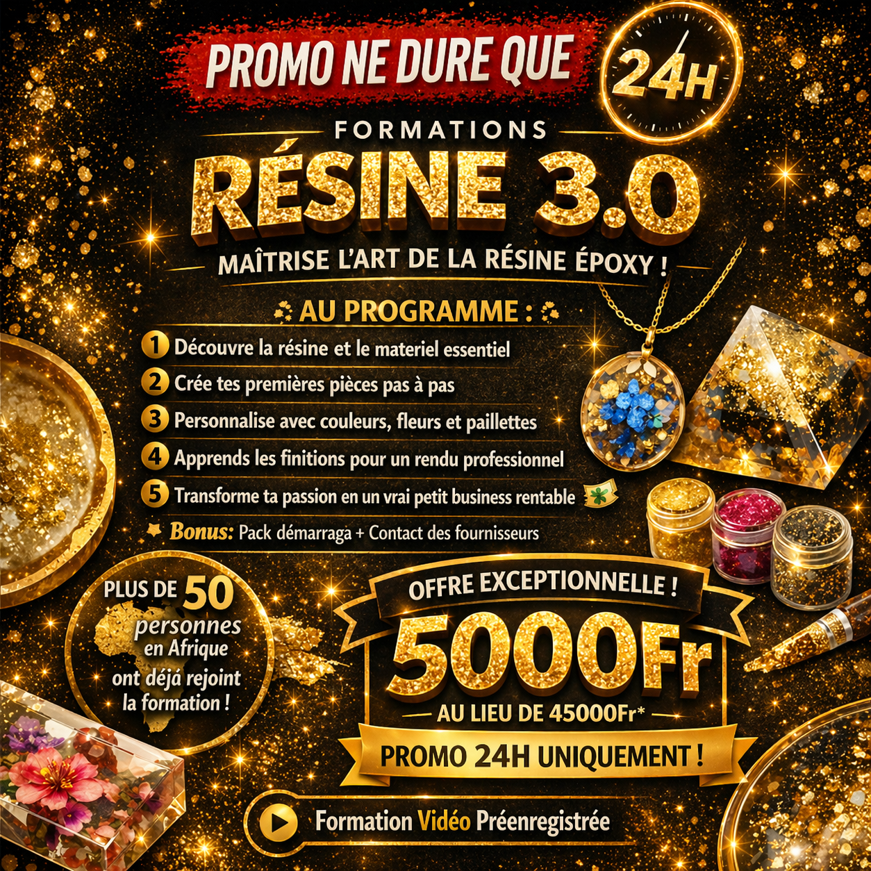 Formation Résine 3.0 — Offre exceptionnelle promo